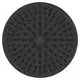 Runde Kopfbrause in Schwarz mit gleichmäßig verteilten Wasseröffnungen, hergestellt von Ideal Standard.